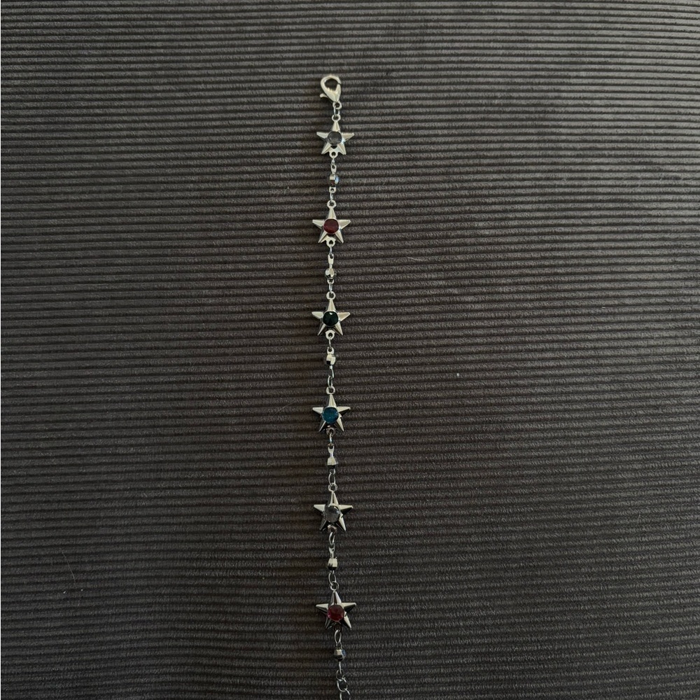 Sterling Star Charm Bracelet with Blue Accents - Picture 3 of 4